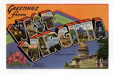 Postcard Greetings From West Virginia Large Letter c1958 Posted Richwood WV picture