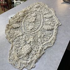 Large Handmade Vintage Doily Oval  picture