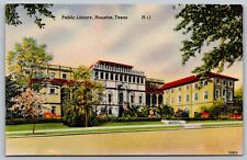 1957 THE HOUSTON CENTRAL LIBRARY HOUSTON TEXAS TX VINTAGE POSTED POSTCARD picture