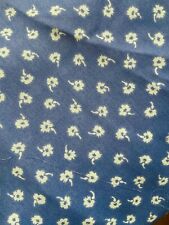 Vintage John Kaldor Floral Print Fabric Chiffon Blue White 4.5 Yards X 44” picture
