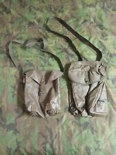 Swiss/British Military Army Gas Mask/Shoulder Bag lot of 2 picture