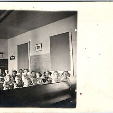 c1910s Iowa Pioneer School House RPPC Students Wood Burner Real Photo PC A124 picture