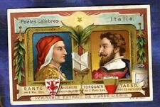 CHROMO LIEBIG S567 POET ITALY DANTE ALLIGHIERI TASSO 1898 Old trade card Italy picture