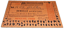AUG. 1928 DL&W DELAWARE LACKAWANNA AND WESTERN DENVILLE, NJ COMMUTATION TICKET picture