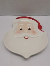 VERY NICE VINTAGE Santa Claus Cookie Desert Platter Plate Christmas Decor picture