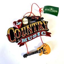 NEW Kurt S. Alder I Love Country Music Guitar Dangle Holiday Christmas Ornament picture