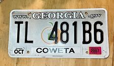 License Plate, Georgia, Passenger, TL 481B6 2007 Coweta County picture