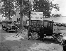 1928 Mobile Library at Rockville Fair, MD Vintage Old Photo 8.5