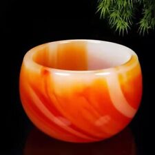 Natural Carnelian Stone Cup Red Agate Crystal Bowl Mineral Specimen Decoration picture
