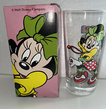 Vintage Disney Minnie Mouse Glass Drinkware 6” K. Onishi Japan Rare Collectible picture