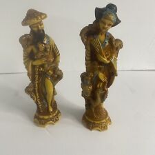 Pair of Hand Made Signed Statues/Figurines of an Asian Couple, Made in Italy picture