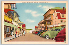 Linen Postcard~ Circuit Avenue~ Oak Bluffs, Massachusetts picture