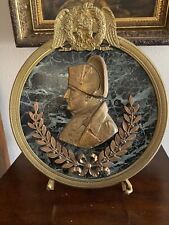 Antique Marble And Bronze Napoleon Signed Plaque By David D Angers picture