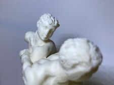 Vintage Two Wrestlers Alabaster sculpture, marble base, Pancrastinae/Pankration  picture