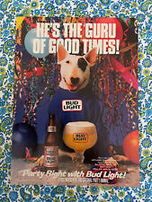 Vintage 1987 Bud Light Beer Print Ad Spuds Mackenzie picture