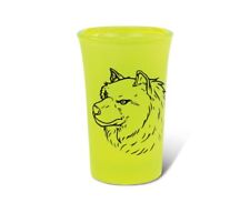 Puzzled Neon Yellow Wolf Tall Shot Glass, 1.28 Oz. Tequila Cocktail Whisky Vodka picture