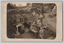 WWI WW1 RPPC French Soldiers Clay Kickers Sappers Dig Trench Tunnel Postcard picture