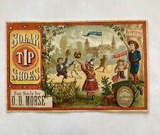 Solar Tip Shoes Victorian Trade Card OD Morse Castle Forest Kids Playing Nature picture