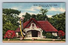 Miami FL-Florida, Entrance to Parrot Jungle, Antique Vintage Postcard picture