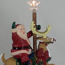 Vintage 1997 Mr Christmas A Santa Carousel Tree Top in Box Tested Animated Deer picture