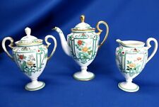HAND-PAINTED NIPPON 3 PC FLORAL & GEOMETRIC TEASET picture