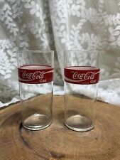2 COCA COLA GLASSES GERMANY  TRINK  RED/ WHITE DRINKING GLASS 0,2L picture