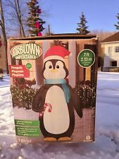 Gemmy Airblown Inflatable Christmas Penguin 7'’ Tall Working Condition OOP Rare picture