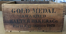Gold Medal Walter Baker & Co Paris Expo 1878 Wood Chocolate Box Partial Label picture