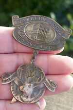 Antique 1908 B.P.O.E. Elks Newbern, N. Carolina Lodge No. 764 Medal Badge Pin picture
