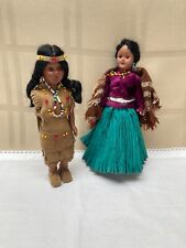 Native American Reproduction Souvenier Dolls Set of 2 Traditional Native Dress picture