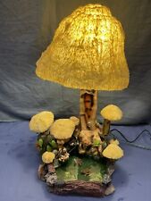 Vintage Incredible Mushroom Table Lamp Artist Created One Of Kind Waterfall Work picture