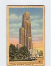 Postcard Cathedral of Learning & Foster  Memorial University of Pittsburgh PA picture