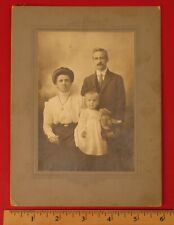 EARLY PORTRAIT PHOTOGRAPH PROMINENT FAMILY WITH STEIFF TEDDY BEAR RARE  picture