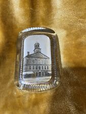 VINTAGE PYRO PHOTO Faneuil Hall Boston CO NY GLASS SQUARE PAPERWEIGHT picture