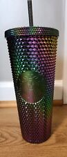 NWT Starbucks Fall 2023 Oil Slick Rainbow Studded Cold Cup Tumbler - 24oz  picture