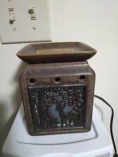 VTG Electric REINDEER Forest EMBOSSED Ceramic Wax Melt Candle/Potpourri Warmer picture