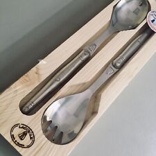 Jean Dubost Laguiole France SALAD SERVING SET Stainless Steel, Bee, Rivets NEW  picture
