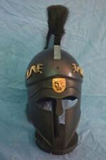 Medieval Greek Corinthian Helmet with Black Plume, Armor Knight Spartan Costumes picture