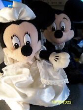 VINTAGE Mickey & Minnie Bride & Groom Beanie Plush Walt Disney World picture