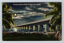 Pigeon Key FL-Florida, Overseas Highway Bridge, Vintage Postcard picture