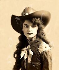 ANTIQUE WESTERN REPRODUCTION 8X10 PHOTOGRAPH PRINT OF PRETTY COWGIRL # 9 picture