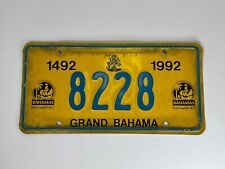 Vintage 1992 Grand Bahama Auto License Plate #8228 Garage Wall Decor Collector picture
