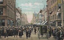 Street View Toronto Canada King & Yonge Trolleys People Signs c1908 Postcard picture