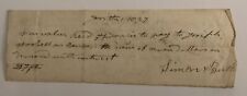 Handwritten Receipt Document ID Signed Simon Butter 1838 Antique Ephemera picture