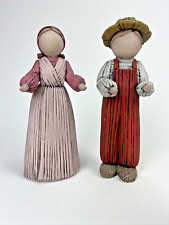 Ceramic Amish Man & Woman Ornaments 11” - Cornhusk Doll/Thanksgiving/Fall picture