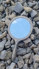 Vintage Victorian Hand Held Silver Plated Coke Mirror picture