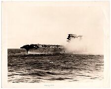 8 May 1942 US Navy photo of USS Lexington being abandoned by her crew picture