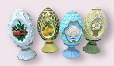 Avon Vintage Season's Treasures Egg Collection Set Birds Fruit Seashells Floral picture