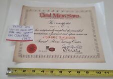 Hydra-Matic Transmission 1955 United Motors General Motors Certificate Vtg. Old  picture