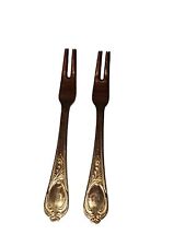2 Olive Forks 24 Kt Gold Plated Germany flatware ￼ SBS picture
